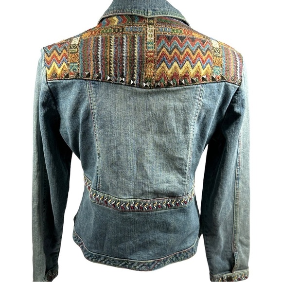 Cripple Creek Ranchwear Denim Jacket Embroidered Aztec CW8612 Women's Medium - Picture 6 of 16
